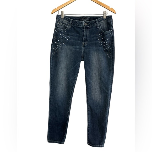 Jennifer Lopez Women's Blue Jeans with Rhinestone Accents size‎ 10 - Picture 1 of 7